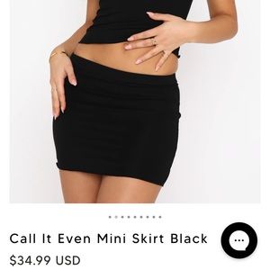 White Fox Call It Even Mini Skirt Black Size M